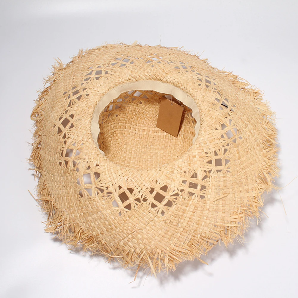 

Summer Women Sun Hat Beach Straw Paper Outdoor Hats Fashionable Protection Pool Lightweight Portable Large Brim Shield