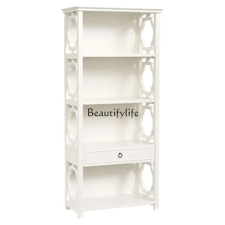 

*American simple light luxury solid wood bookcase modern children's storage cabinet