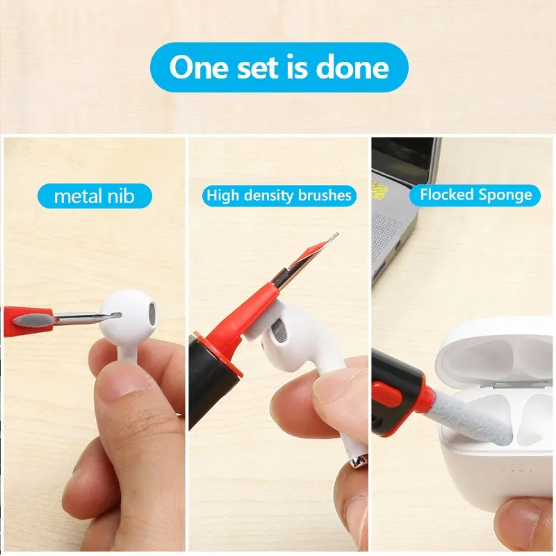 5 في 1 مجموعة فرشاة تنظيف لوحة مفاتيح الكمبيوتر بلوتوث سماعة تنظيف القلم ل Airpods برو سماعة تنظيف أداة ل FreeBuds 3
