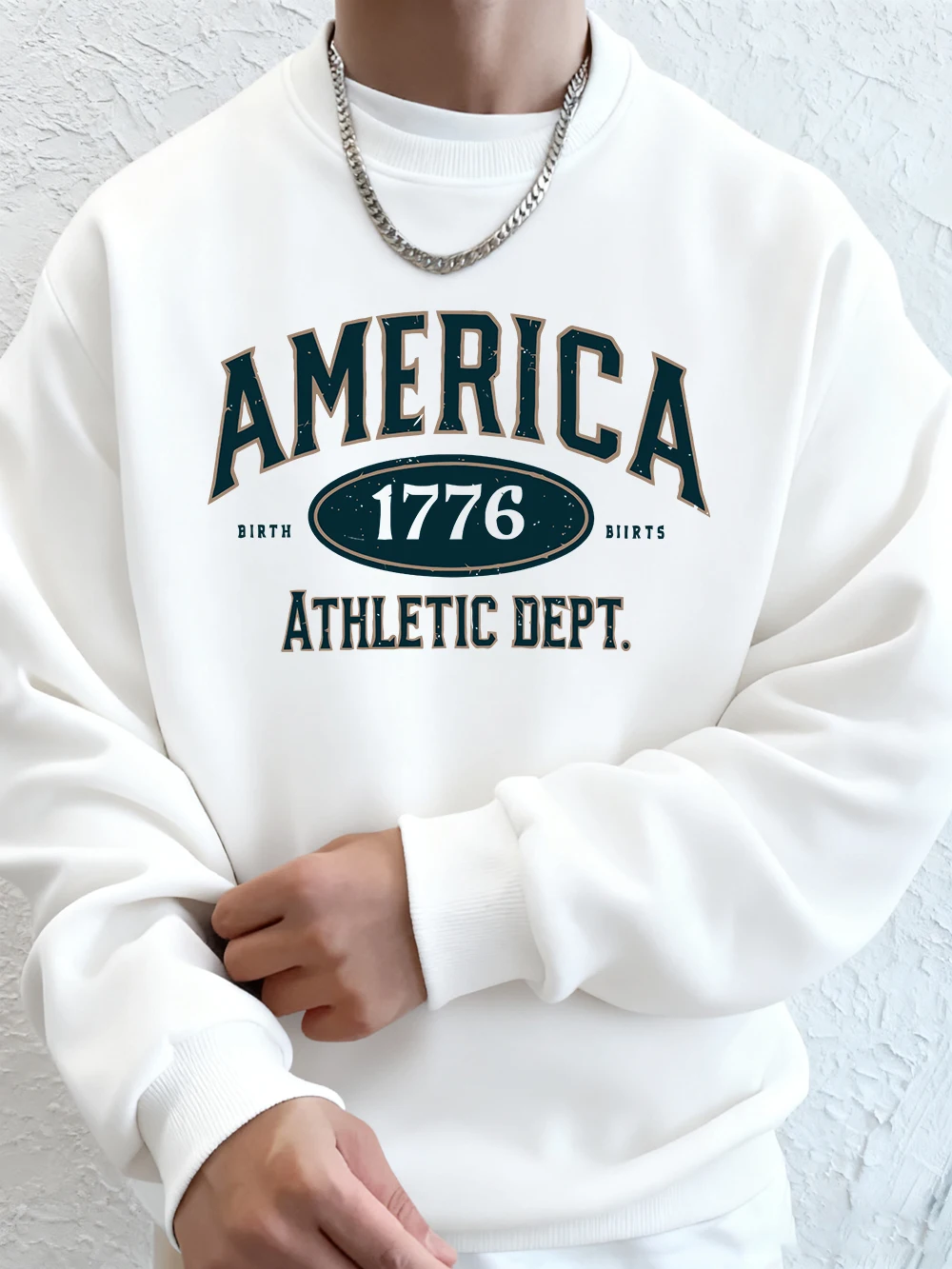 

Мужские толстовки с принтами America Athletic Dept Words, осенняя толстовка с круглым вырезом, базовые флисовые теплые свободные топы, корейская мужская одежда