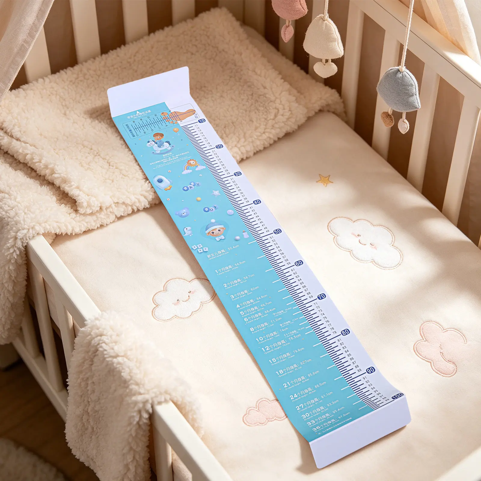 

Soft Baby Height Measuring Mat with Clear Grid Pattern and Washable Fabric Perfect for Pediatric Monitoring Home Use and Photo