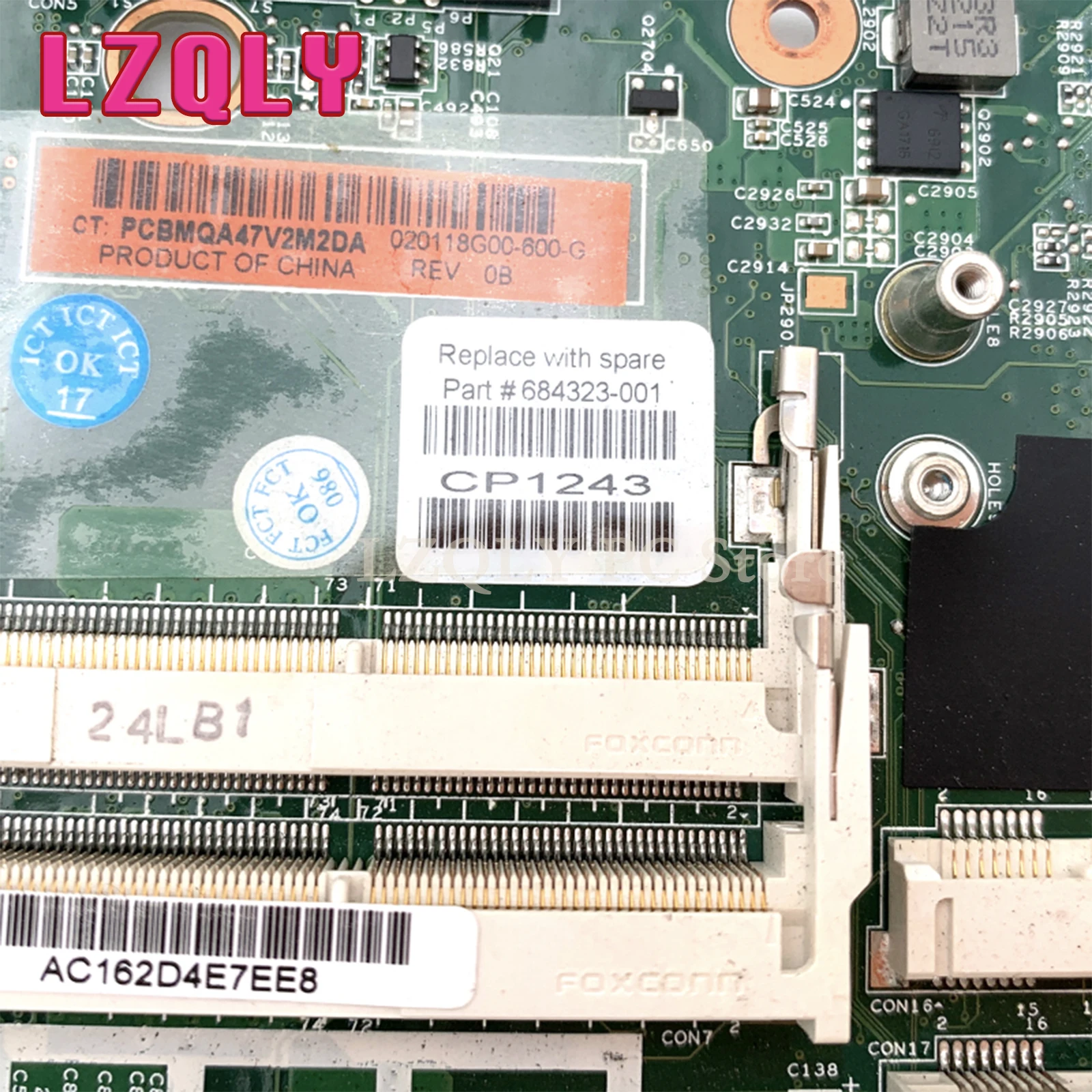 LZQLY Para Elitebook HP 8560P QM67 684323 -001 Placa-mãe para laptop DDR3 HD7400M GPU PLACA PRINCIPAL Teste completo