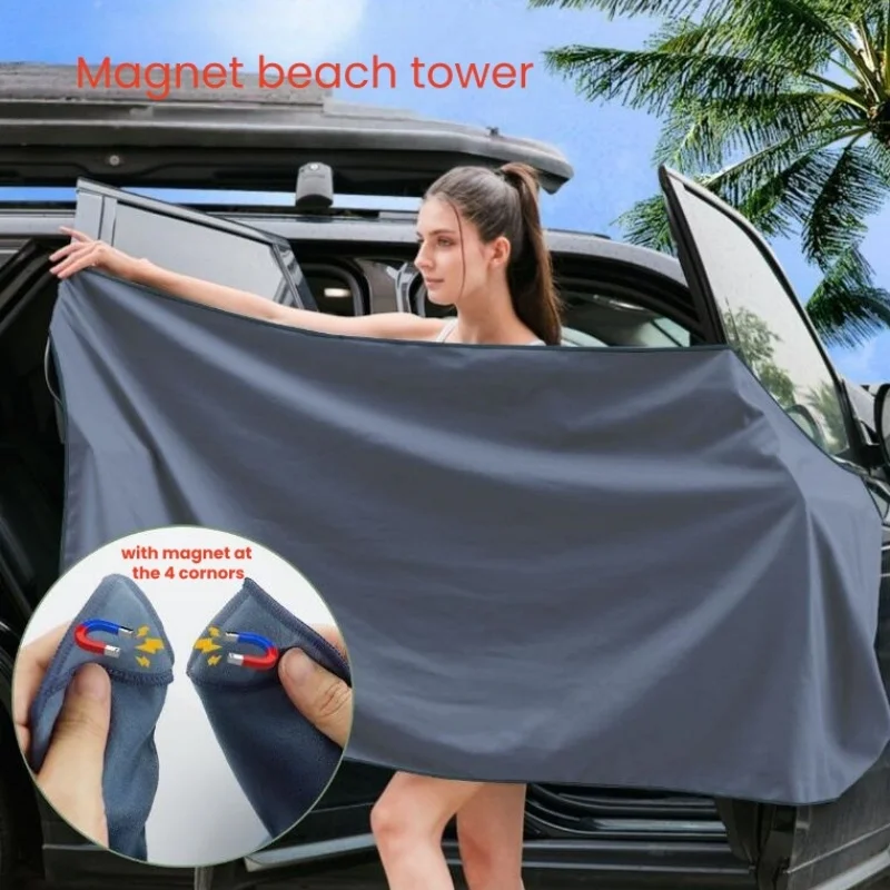 

Quality Beach Towels 2 Pack Outdoor Cover Up Blanket Covenient Magnet 80x190 Large Soft Wrap Solid Color Printing Microfiber