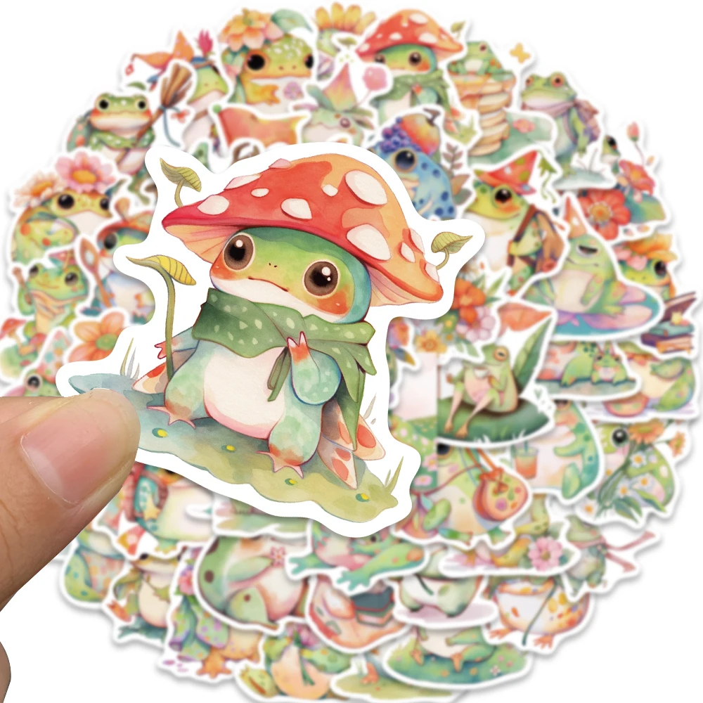 50PCS Colorful Cute Plump Frogs PVC Sticker Aesthetic Stationery School Supplies DIY Decoration Korean Scrapbooking for Kids