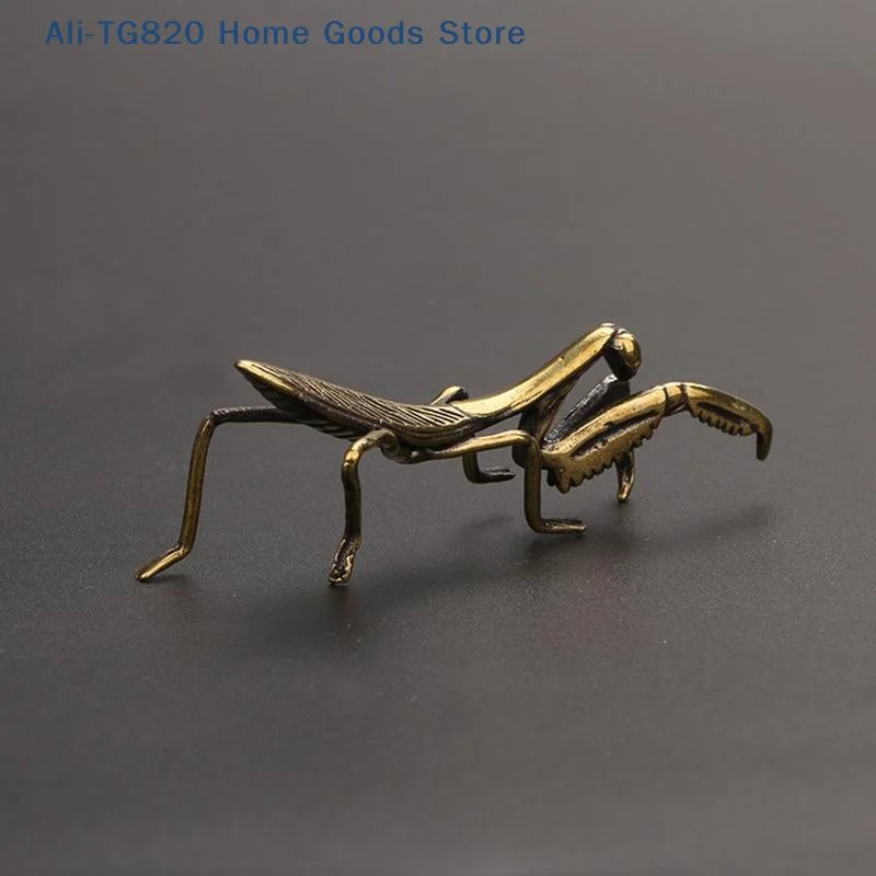 [TG820]Copper Mantis Miniature Ornament Vintage Flower Pot Decoration Decorative Craft Accessories Tea Pet Antique