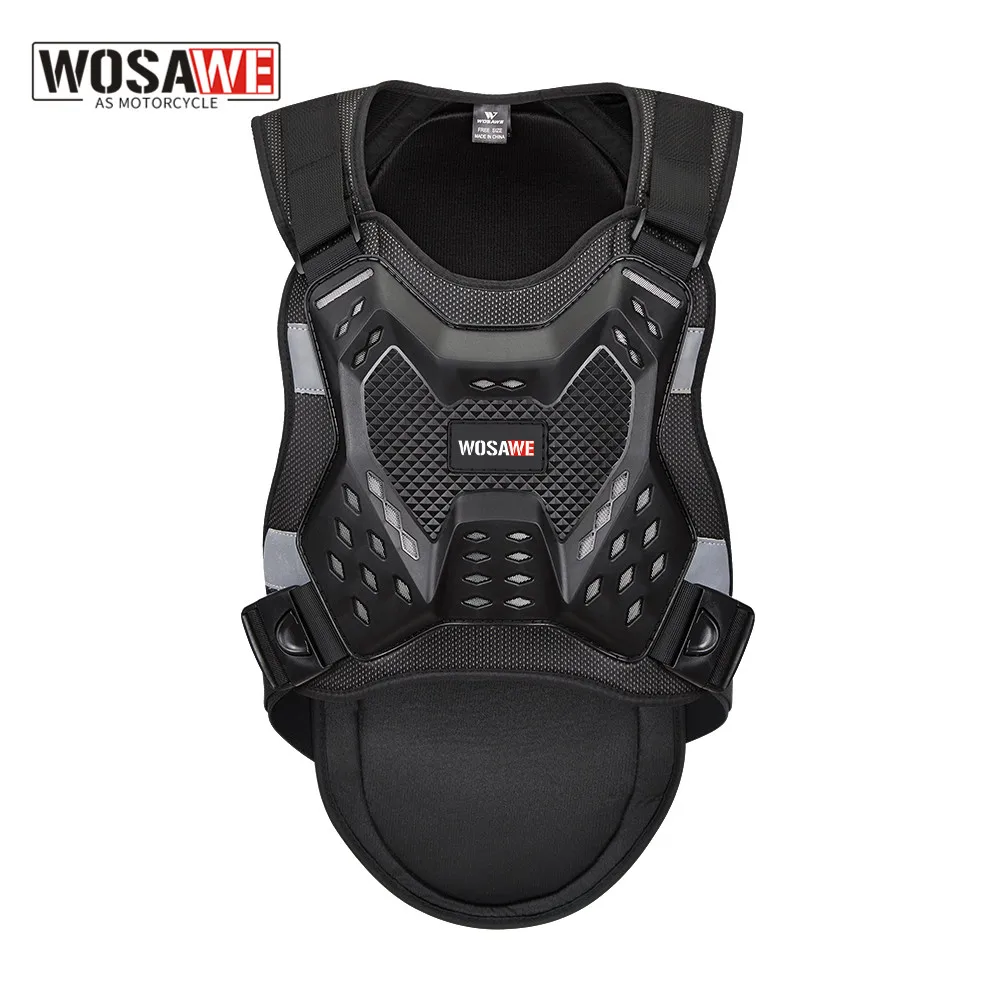 

WOSAWE Adult Motorcycle Armor Vest Chest Back Protection Rider Motocross Off Road Spine Support Body Protective Gear