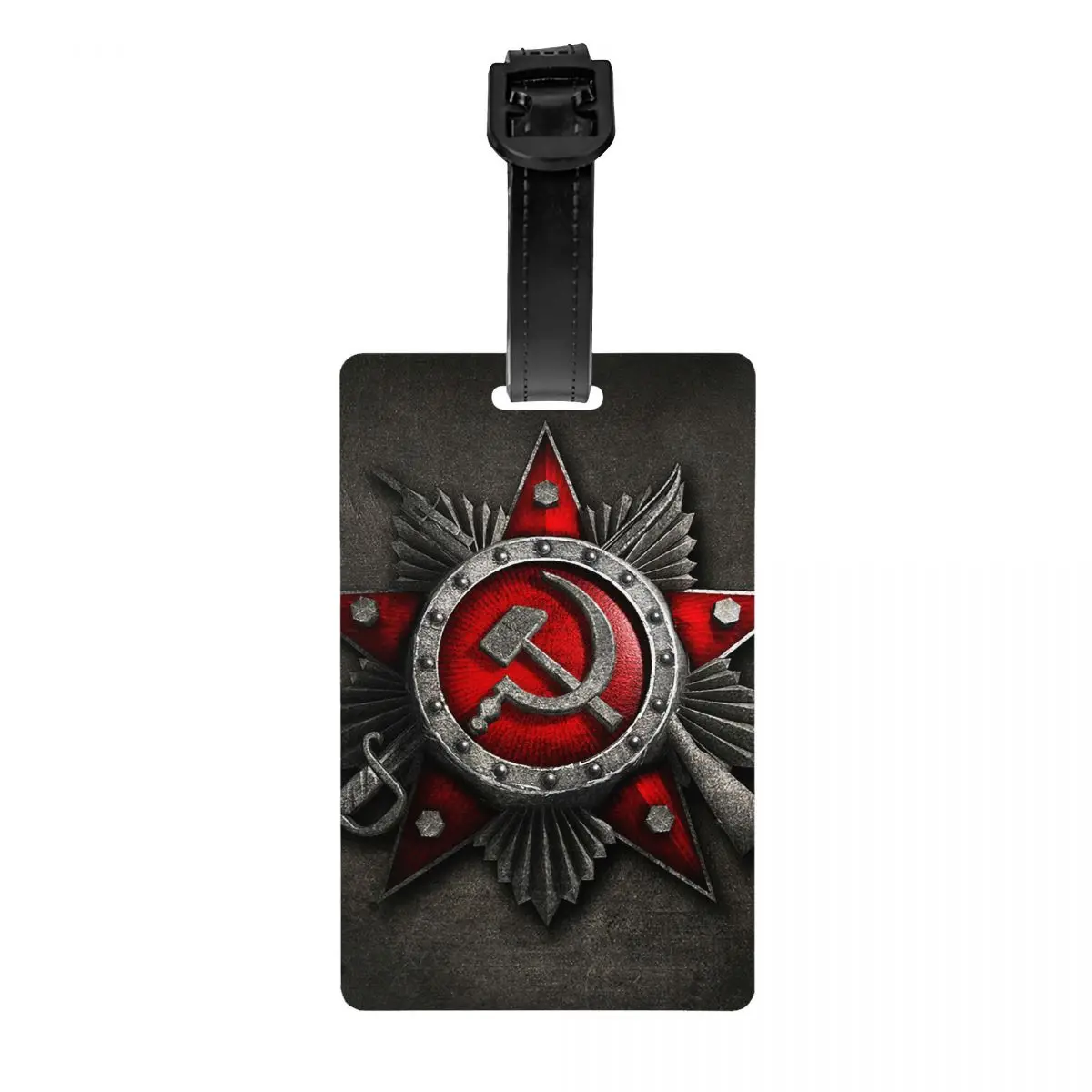 Custom Soviet Union USSR Russia Flag Luggage Tag Privacy Protection CCCP Baggage Tags Travel Bag Labels Suitcase