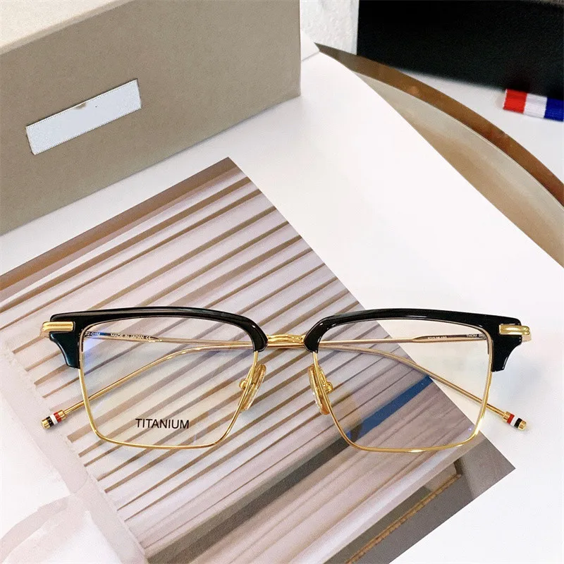 

New York THOM Brand Designer Eyeglasses Frame Retro Square TItanium Glasses TBX422 Blue Light Prescription Optical Eyewear