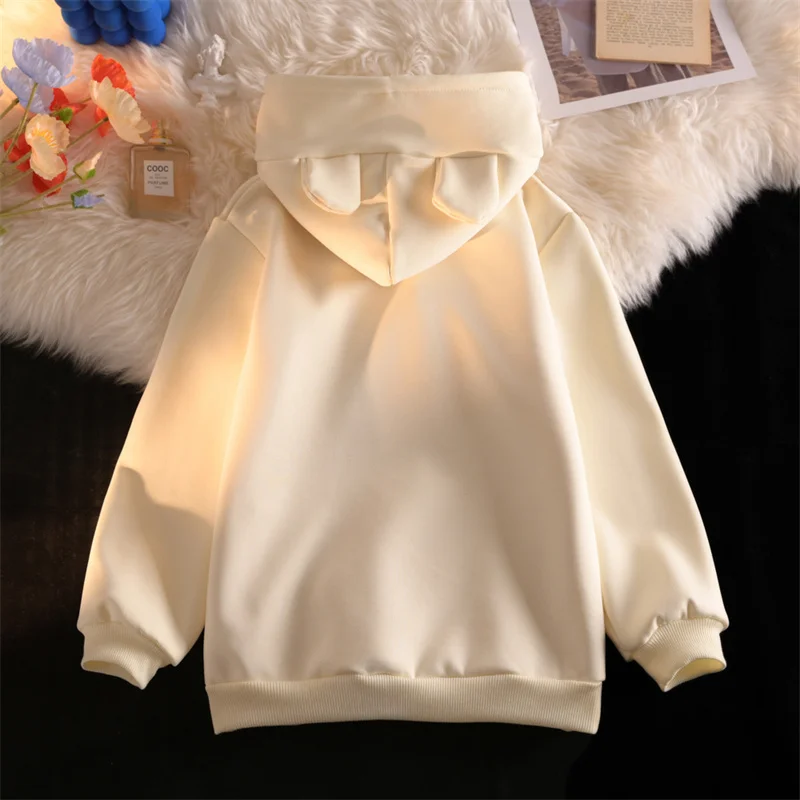 

Girls Hoodies Sweatshirts Cotton Tops Overcoat 2023 Retro Spring Autumn Windproof Kids Long Sleeve Children's Clothing