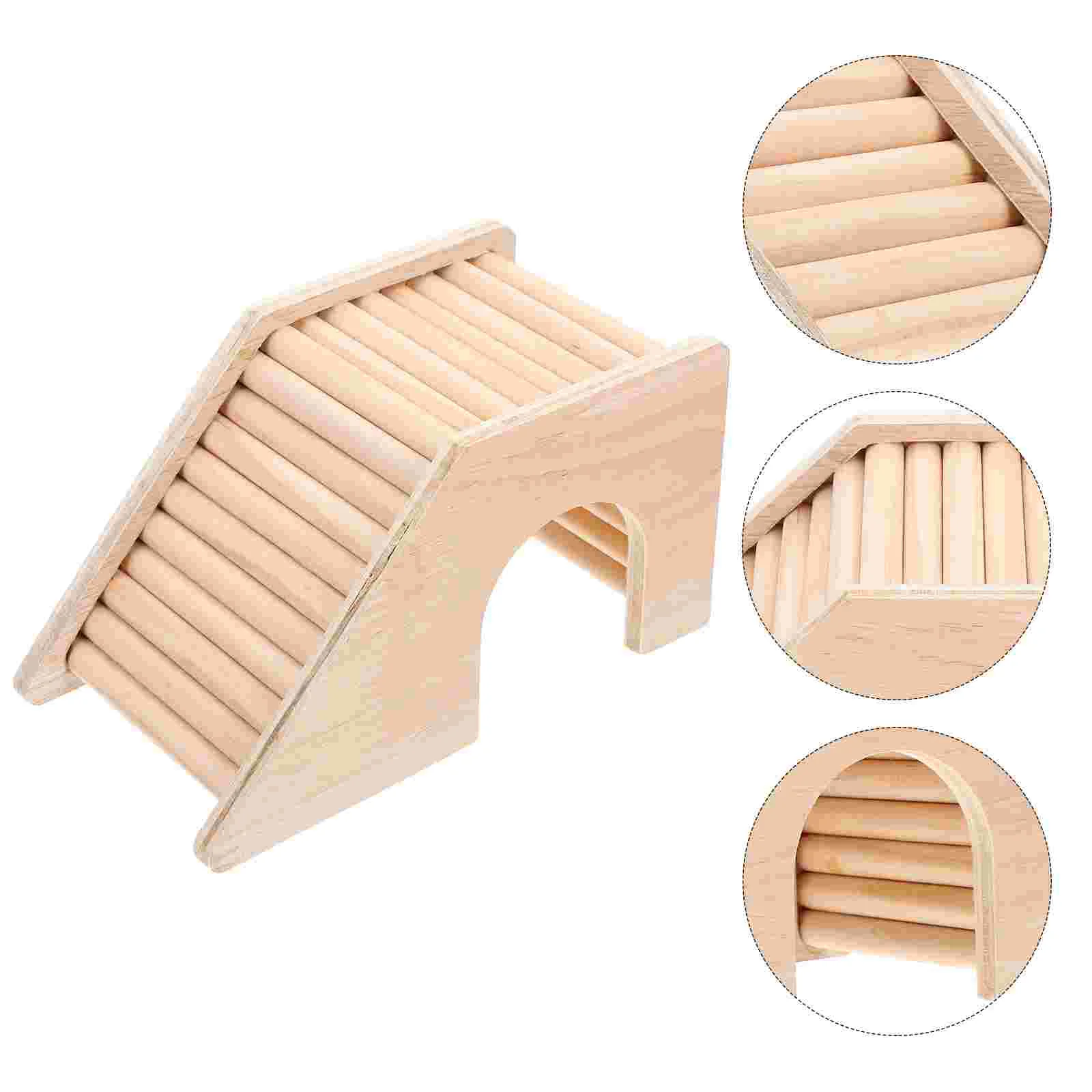 Hamster Climbing Ladder Hideout Toy Stair Hideaway Animal Wood House Wooden Concealed