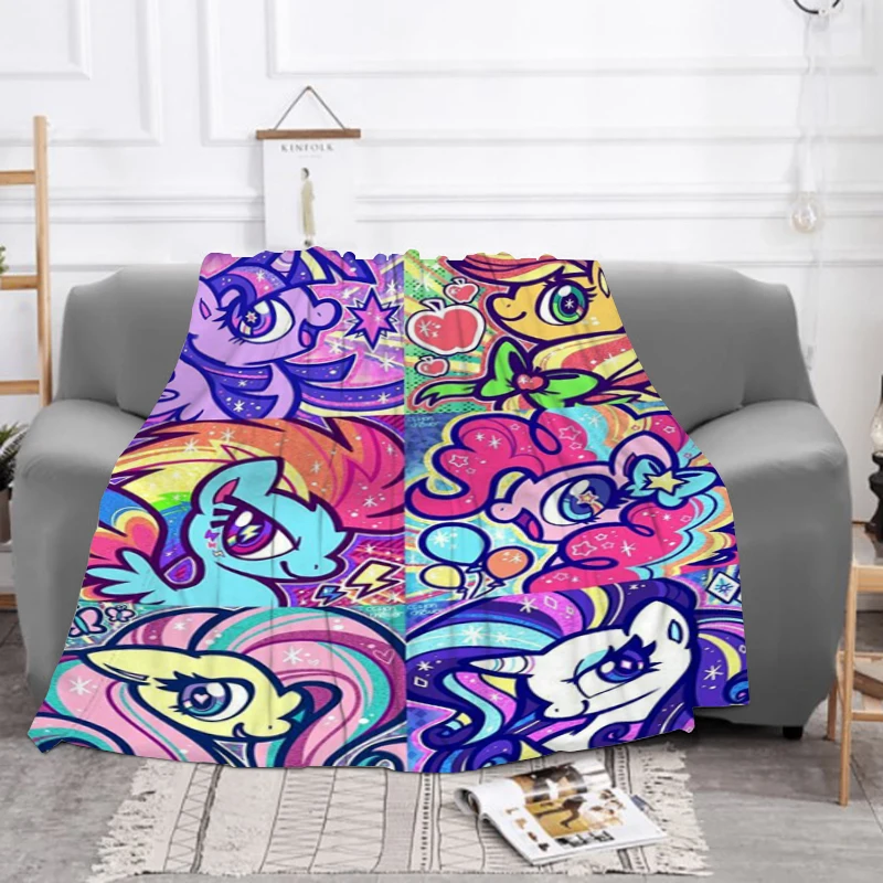 

Bedroom My Little P-Pony Cartoon Custom Blanket Sofa Winter Fluffy Soft Blankets for Bed Furry 3D Printing Living Room Throw Nap