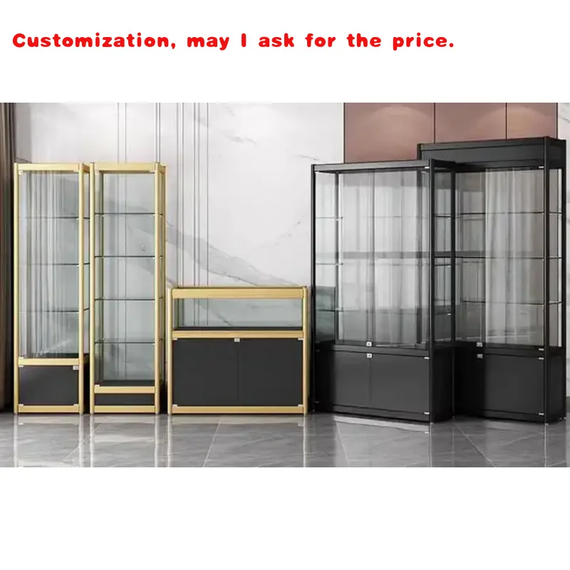 

custom.China Vitrine Display Cabinet Aluminium Glass Display Showcase with Adjustable Glass Shelves Shop Display Furnitu