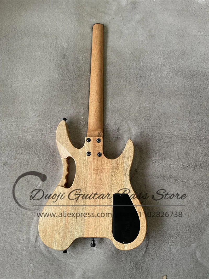 Left Hand Headless Electric Guitar Shabili Veneer Top SSH pickup Rosewood Frets 22 Frets can be customized