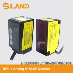 Laser Displacement sensor,NPN+Analog 0~10.5V,12-24VDC,CMOS image Sensor, Switching or voltage analog outputs