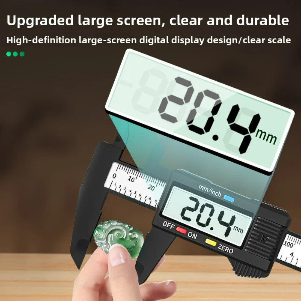Plastic Digital Electronic Vernier Caliper (0-150/100mm) with Carbon Fiber Components for Jewelry & Antique Craft Measuring