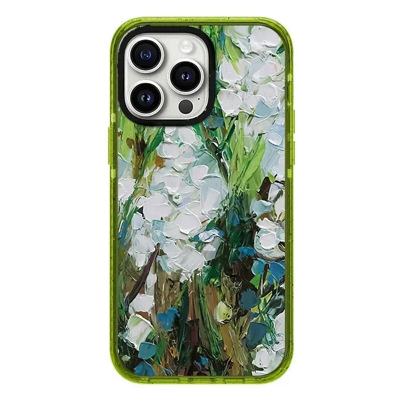 

2.0 Acrylic Upgrade Border Flower Phone Case Cover for iPhone 11 12 13 14 15 Pro Max Case for iPhone 15 ProMax