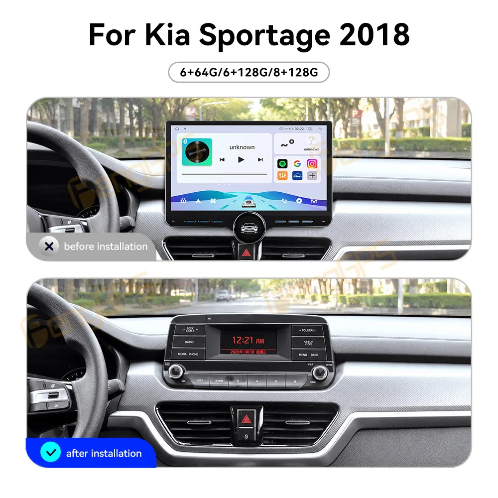 For Kia Sportage 2018 Android Car Radio Multimedia Video Player Wireless Carplay Autoradio Stereo GPS Navigation Head Unit