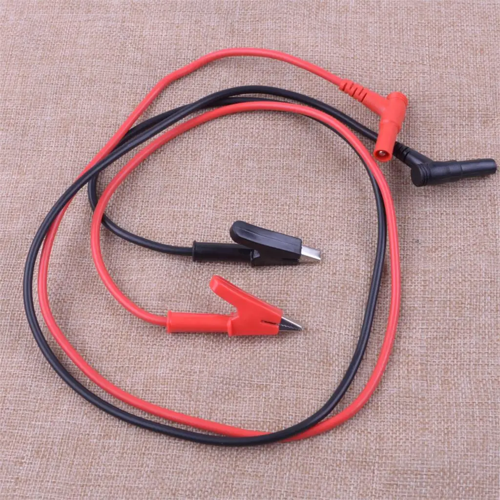 LETAOSK 2pcs 15A 1000V Red & Black Heavy Duty Banana Plug to Alligator Clip Test Hook Probe Cables For Multimeter