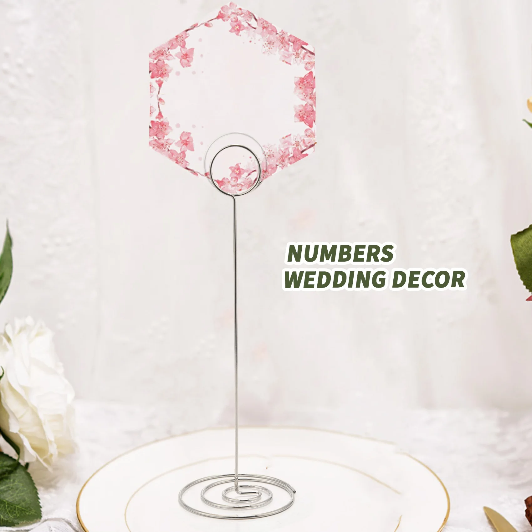 15 Pack 8.75 Inch Tall Table Number Holder, Place Card Holder, Table Picture Holder, Wire Photo Holder Clip,Menu Memo Note Stand