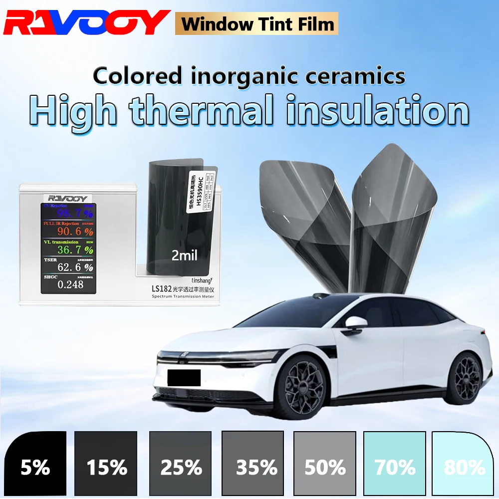 

Пленка для автомобильных стекол HS3590HC серии, неорганическая керамическая, 2 мил, 36,7% VLT, с высокой теплоизоляцией, 152 см x 30 м