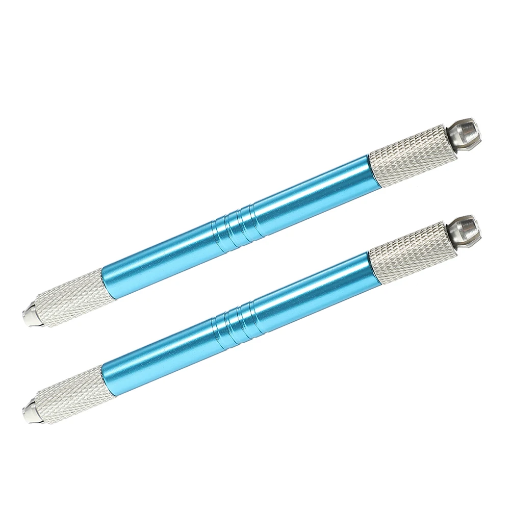 

2Pcs Manual Microblading Tattoo Pen Durable Eyebrow Pen for Beginners Professionals Home Salon Use Eyebrow Makeup Blue