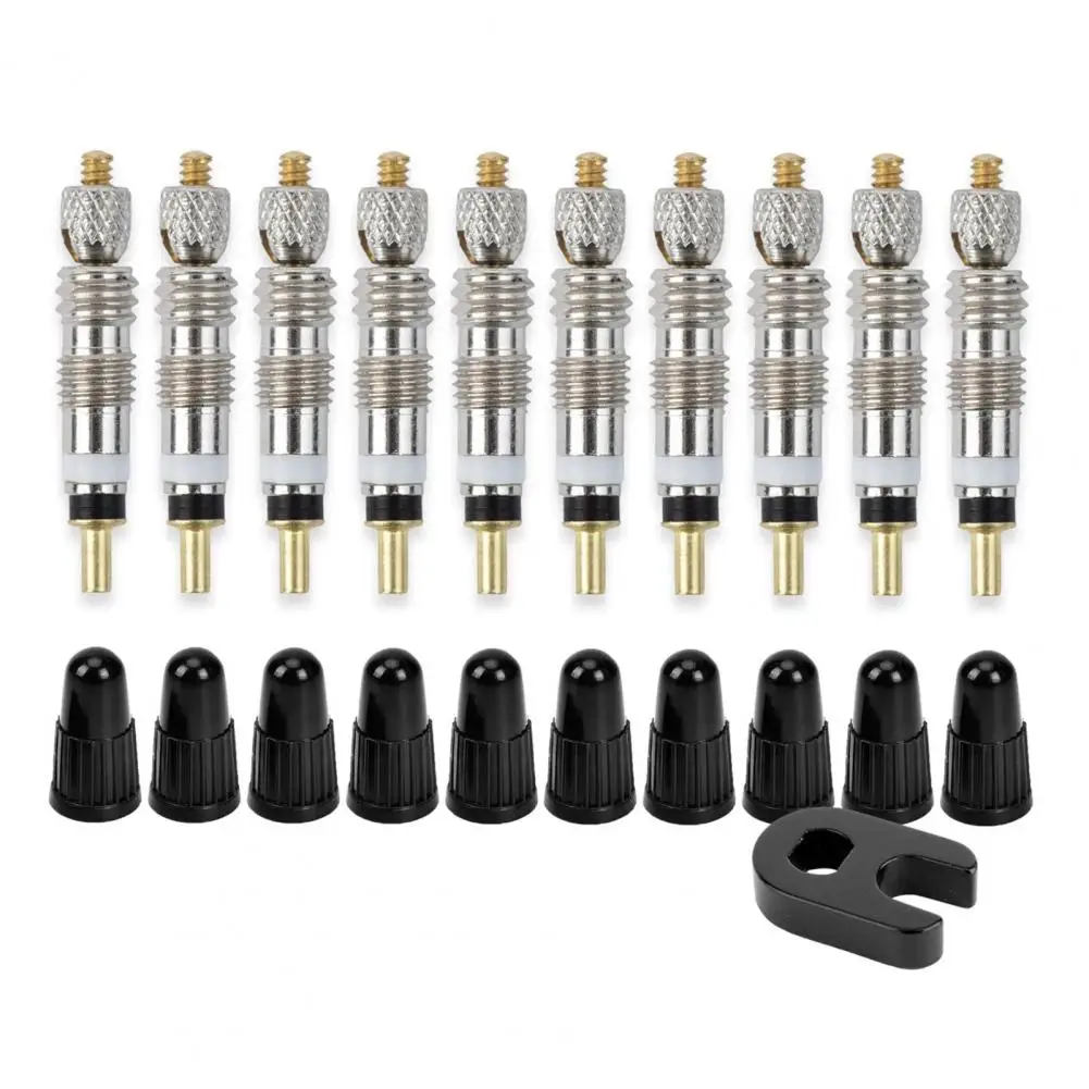 Presta Valve Core Kit Rustproof Corrosion Resistant Performance Universally Bicycle Removable Presta Valve Cores Caps Set