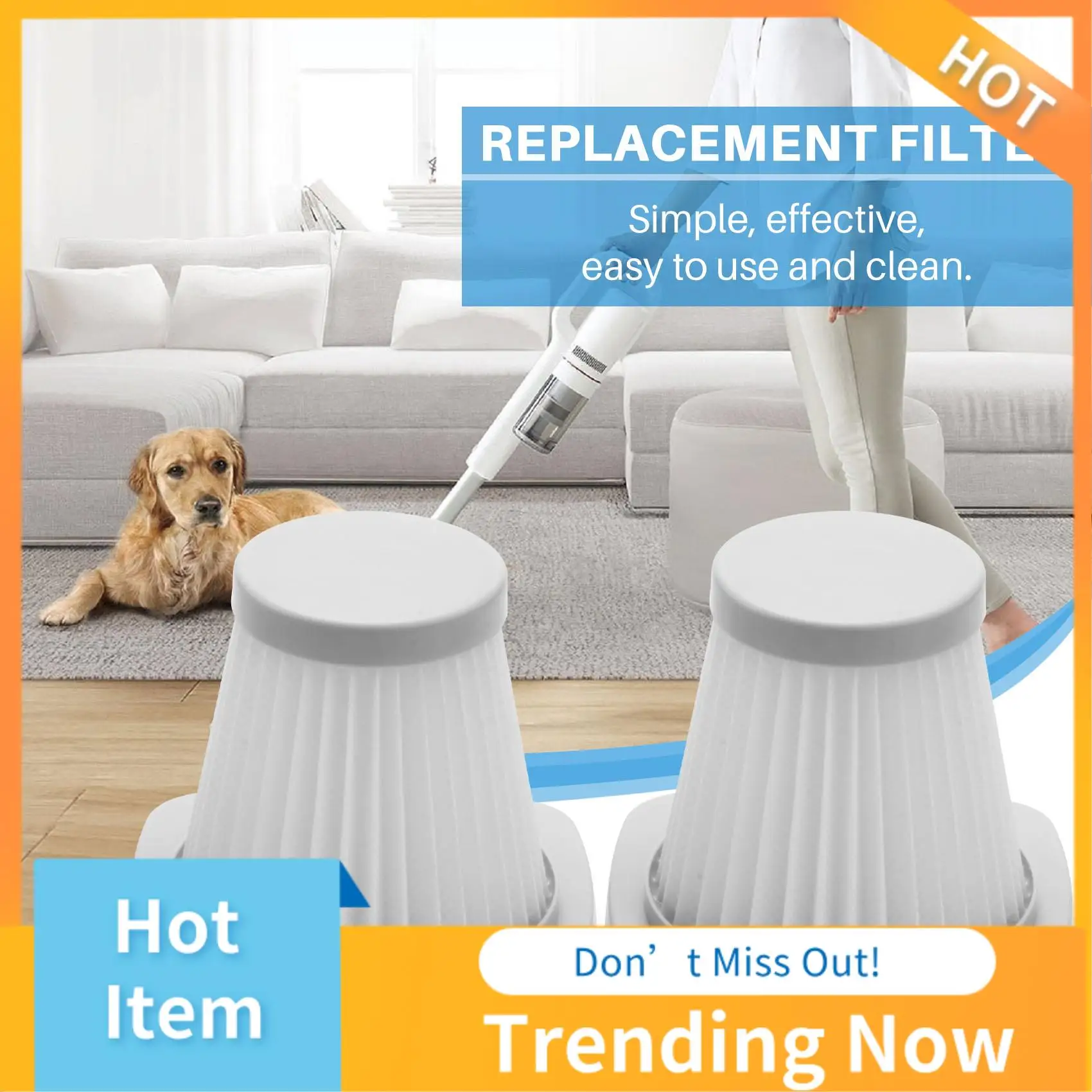 Filtro Hepa de repuesto de BBNV-2Pcs para Midea Sc861 Sc861a, repuestos de aspiradora, accesorios, filtros Hepa de limpieza