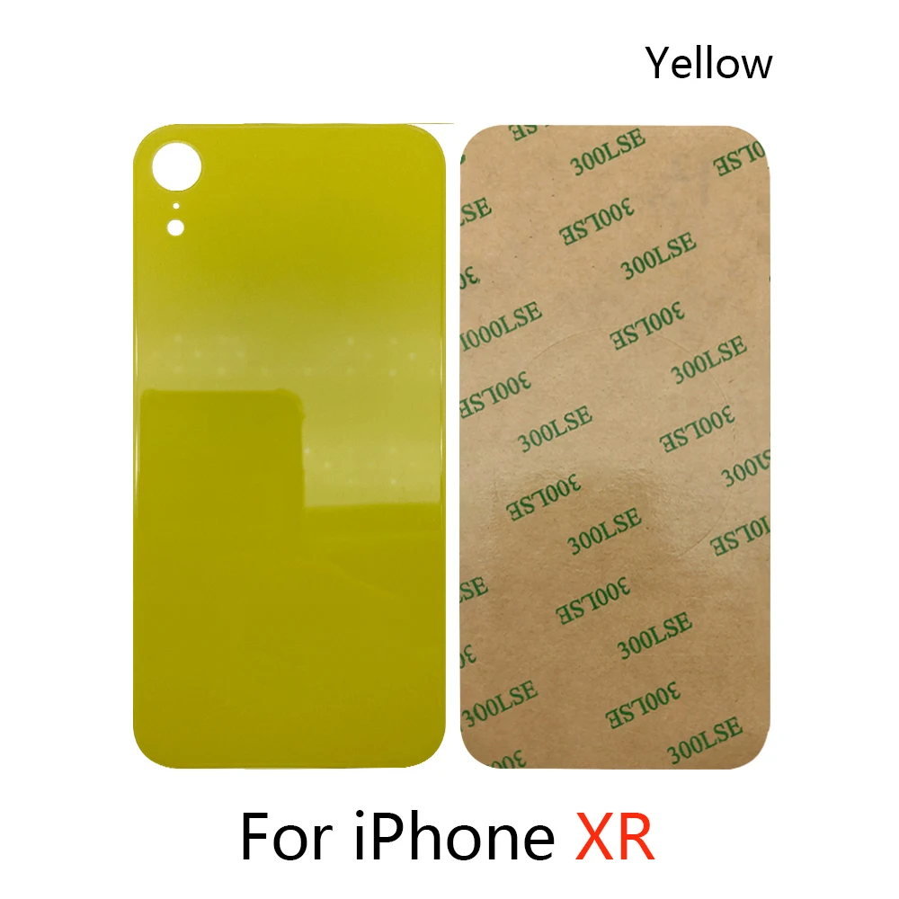 20Pcs，NEW Big Hole Battery Cover Rear Door Housing Case Back Cover For iPhone XR Glass Plate Battery Cover with Sticker XR