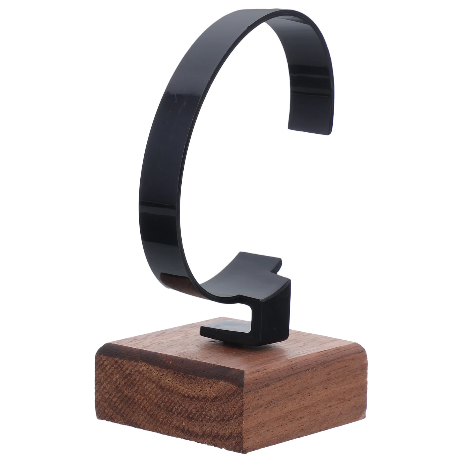 

Watch Display Stand for Smartwatch Holder Wrist Bracelet Black Walnut Wooden Plastic Storage Elegant Scratch Protection