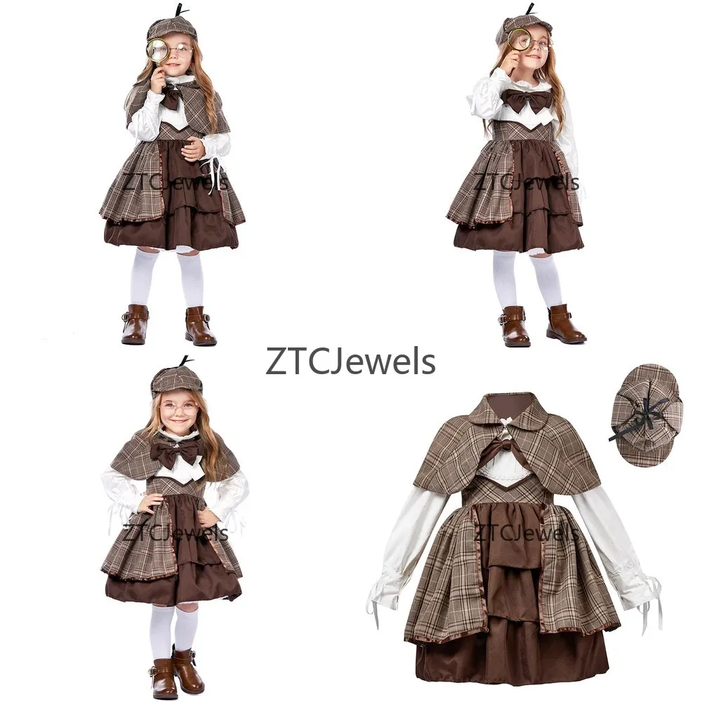

Sherlock Holmes Cosplay Costume Detective Cape Suit Lolita Dress for Carnival Party Halloween Stage Performance
