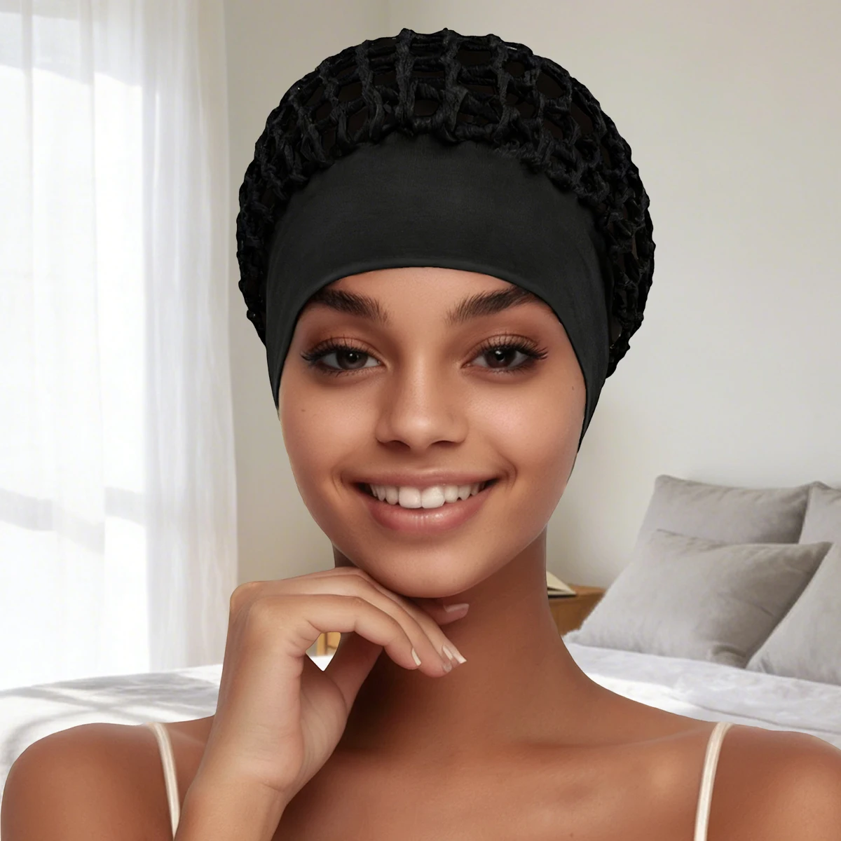 2-Pack Breathable Comfortable Soft Reusable Mesh Cap for Men And Women Hair Protection Sleep Aid Ideal Gift