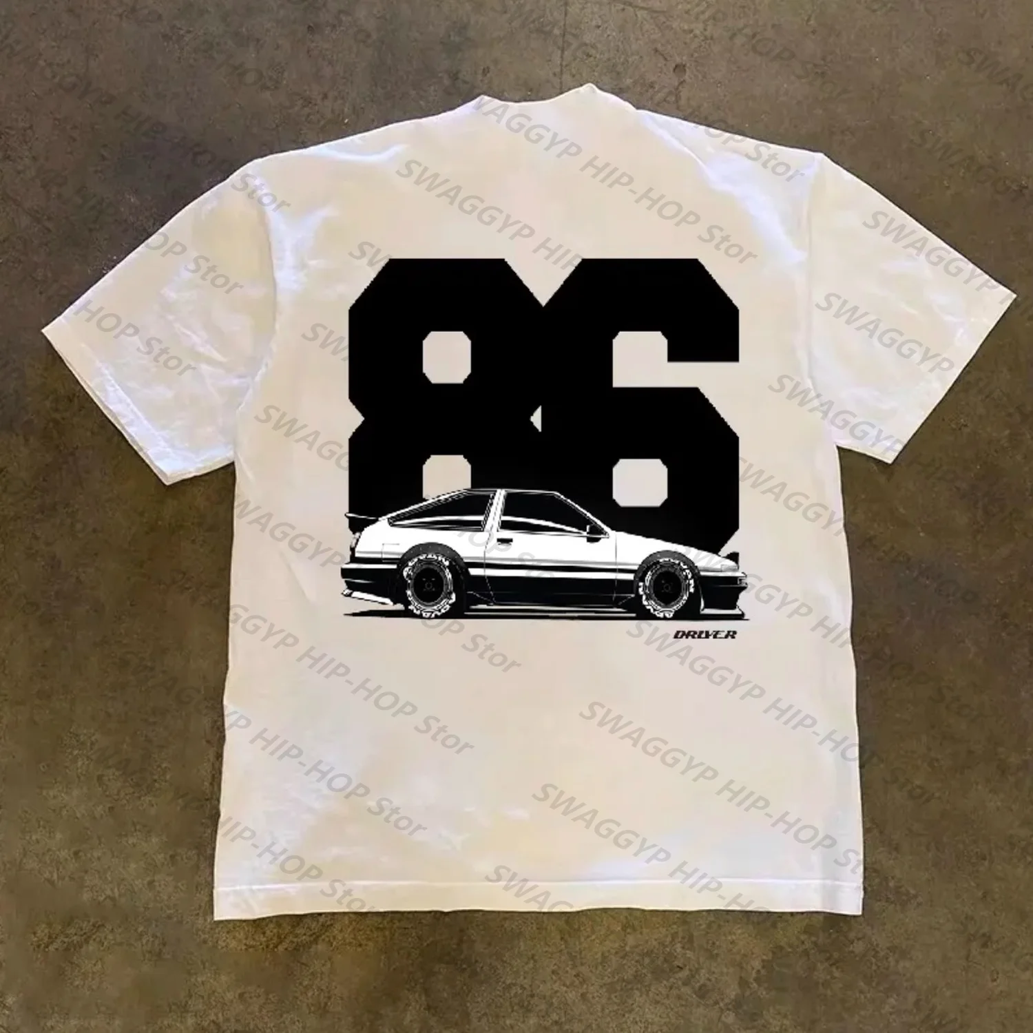 

[XNF Official Store]260 Of Grams Heavy Cotton! Car 86 Simple Harajuku Niche Design Vintage Oversize Hip-hop Street T-shirt Tops