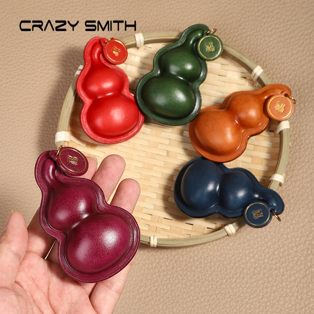 crazysmith-handmade-lucky-gourd-bag-charm-full-grain-leather-hulu-pendant-lanyard-hanging-ornament-diy-bag-accessories