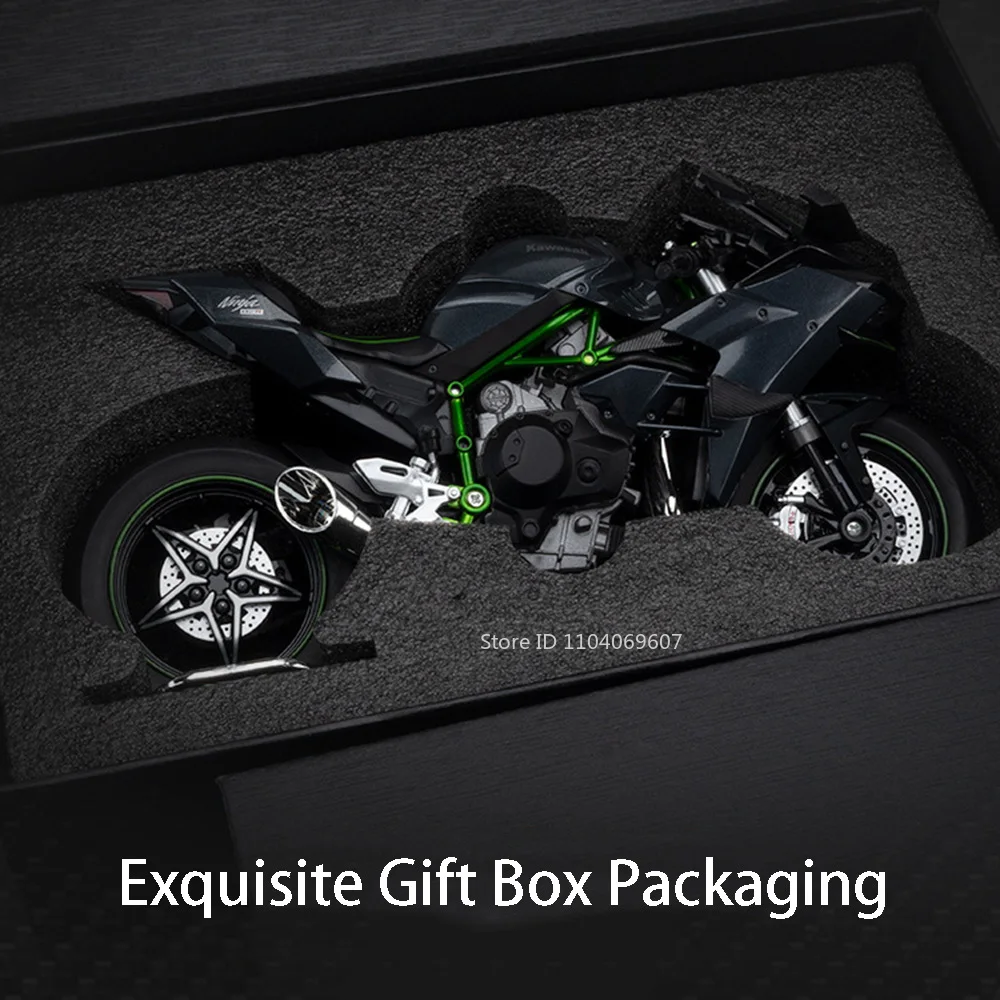 1:9 Kawasaki H2R S1000RR Motorcycle Model Toy Car Alloy Diecast Shock Absorption Motor Models Collection Decoration Gift for Boy