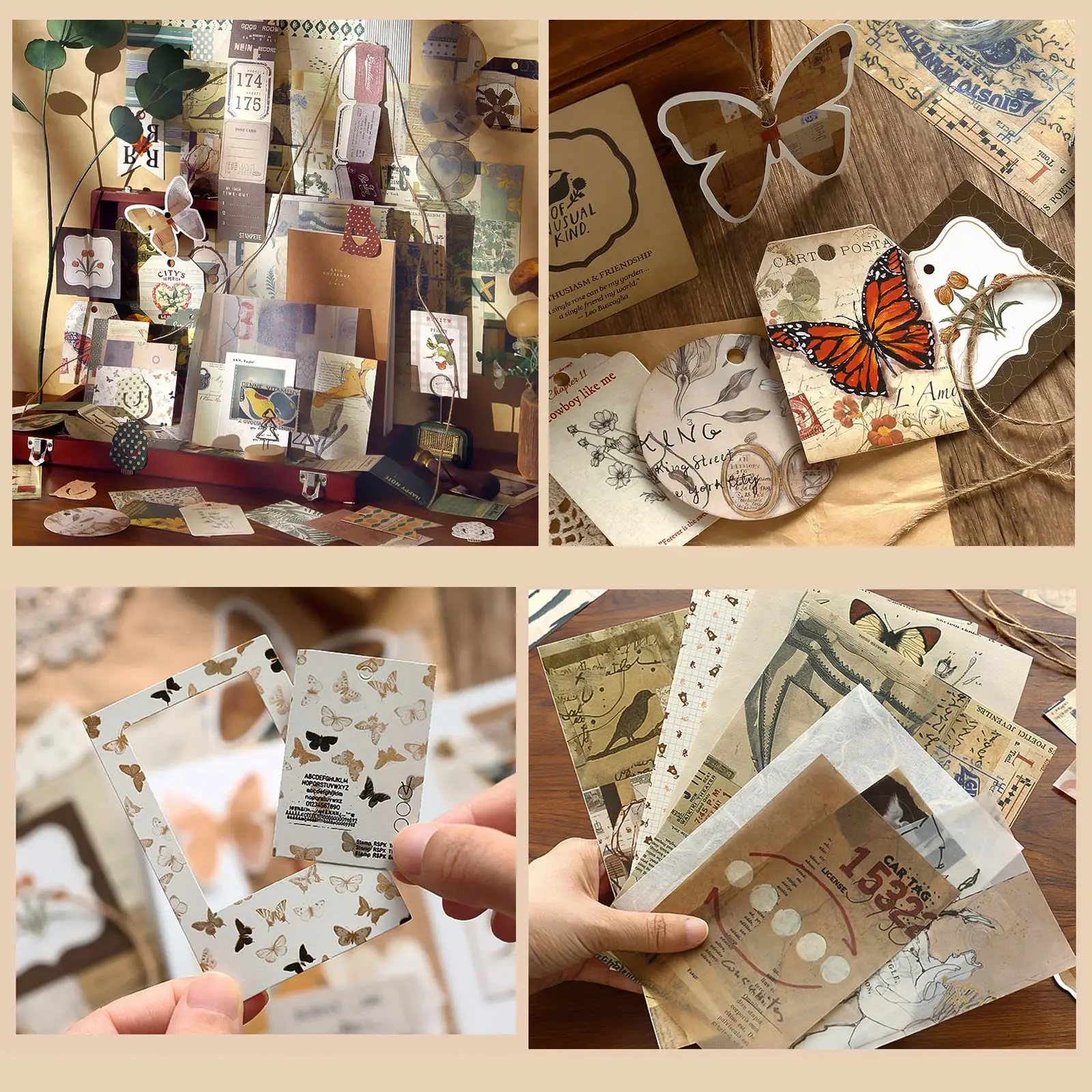 مجموعة سجل القصاصات Simno Vintage مع ملصقات اقتباسات مجموعة ورق دفتر الملاحظات TN - مثالية لمجلات الرصاصة والمخططين الحرفية #5