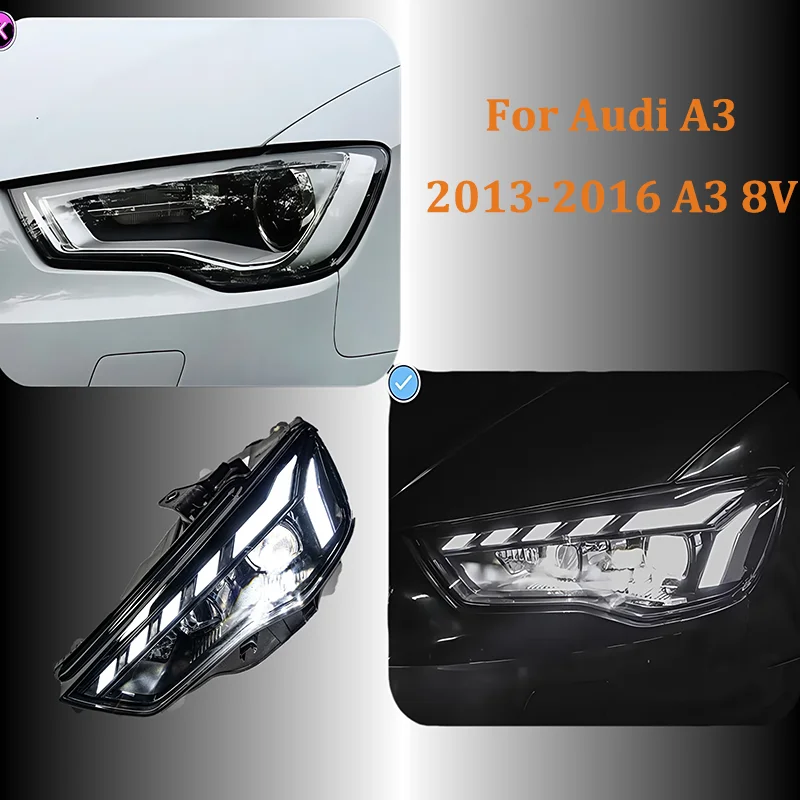 For Audi A3 Headlights 2013-2016 A3 8V Car Styling Head Lamp LED Headlight Projector Lens DRL Head Lamp Auto Accessories