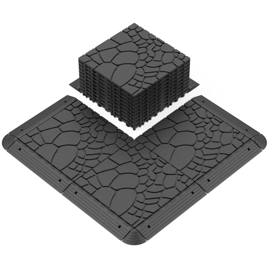 

11.81x11.81x0.79Grey Brown Colors Stylish Interlocking Flooring