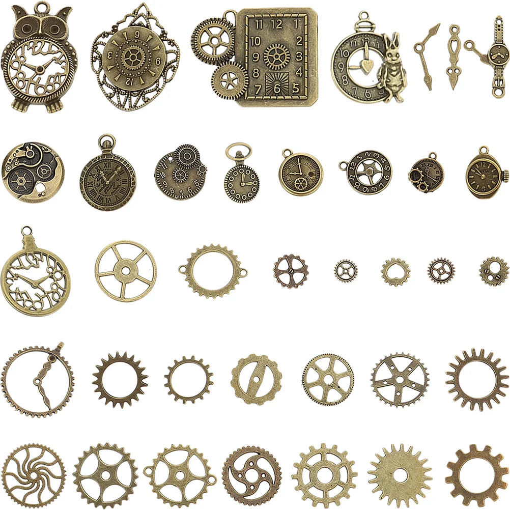 

1Set Retro Vintage Steampunk Gear Charms Alloy Wheel Pendants for DIY Jewelry Making Accessories Punk Watch Dial Decor