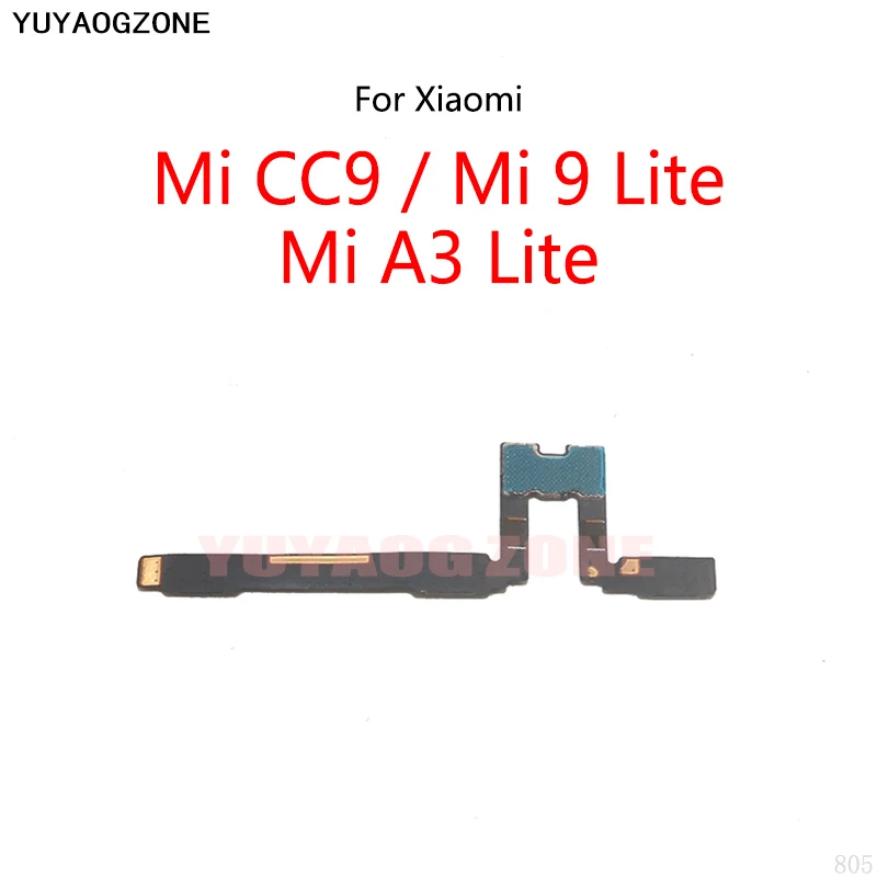 10ชิ้น/ล็อตสำหรับ Xiaomi Mi CC9 / Mi 9 Lite / Mi A3 Lite ปุ่มปิดเสียงปุ่มเปิด/ปิด Flex Cable