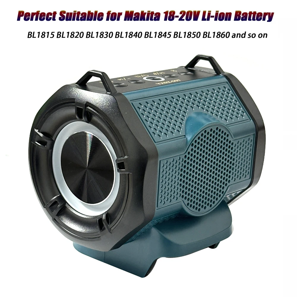 Bluetooth Speaker for Makita 18V Li-ion Battery With USB Type-C Port Cordless Small Speaker for Jobsites, Home and Party