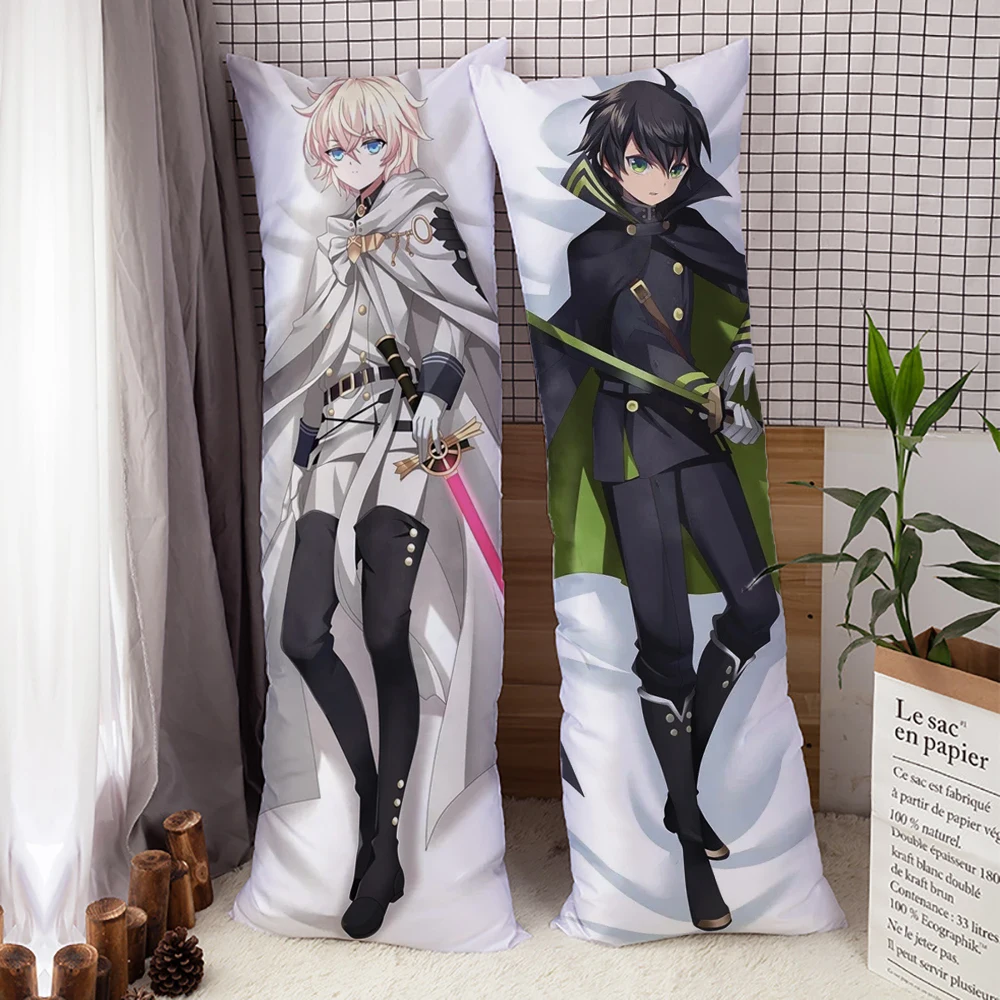 Anime Dakimakura Pillowcase Yuichiro Hyakuya & Mikaela Hyakuya Decorative Hugging Body Pillow Case Cover DIY Custom Pillowcase