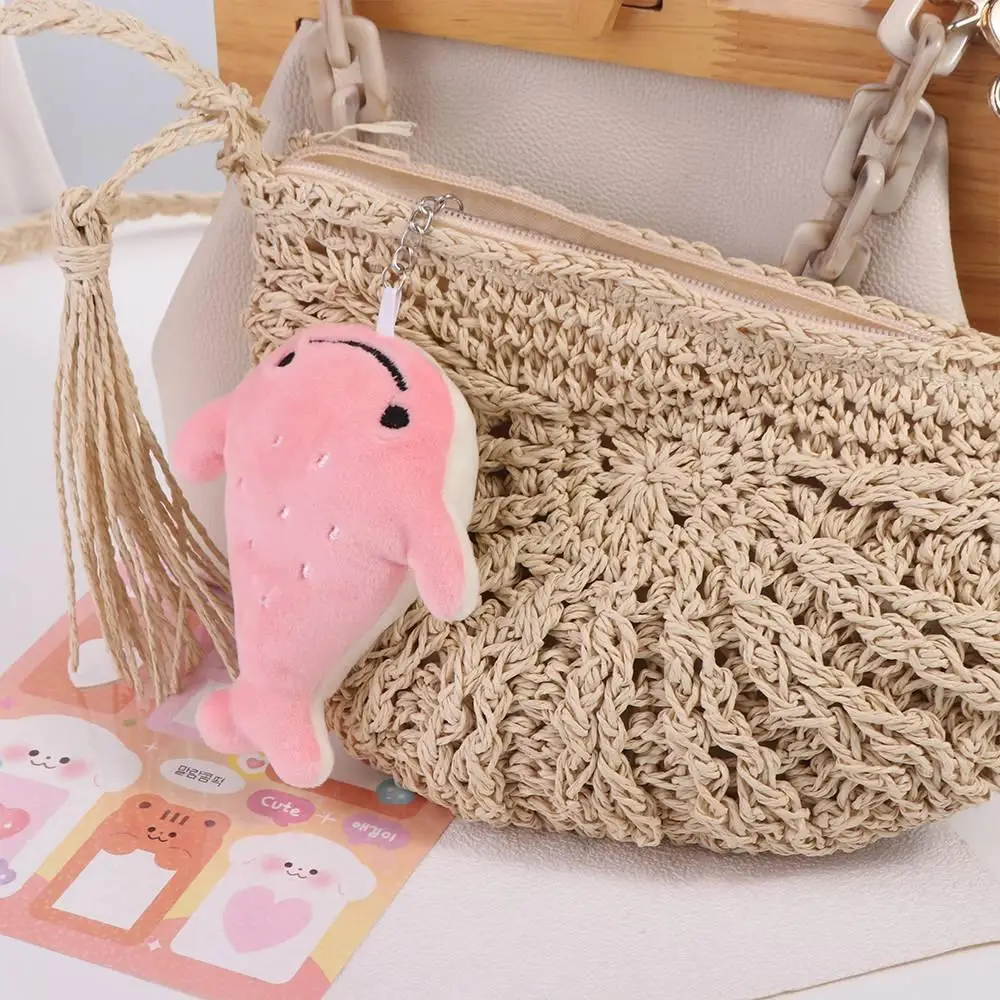 Soft Stuffed Cartoon Whale Keychain Fashion Plush Animal Whale Whale Pendant Cartoon Fluffy Animal Whale Doll Female Lady Girl