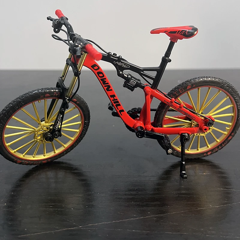 1:10 Model Alloy Biycle Diecast Mountain Finger Red Racing Miniature Metal Bike Adult Simulation Collection Gifts Toys Boys