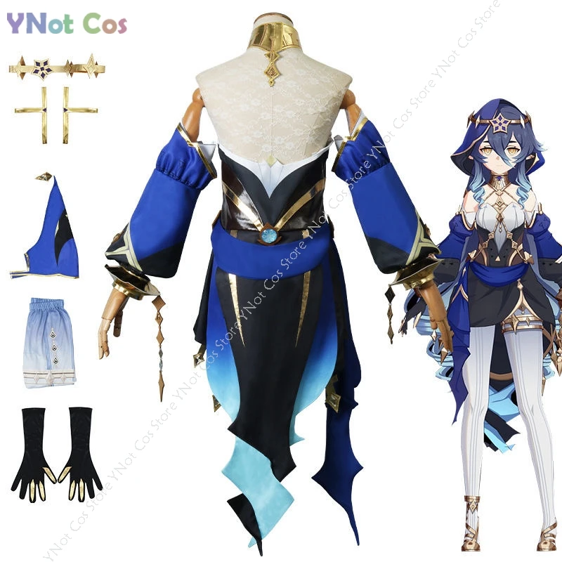 Layla Cosplay Dress Wig Costume Anime Goddess Genshin Impact Costume Genshin Layla Dress Halloween Party Woman Game Clothing