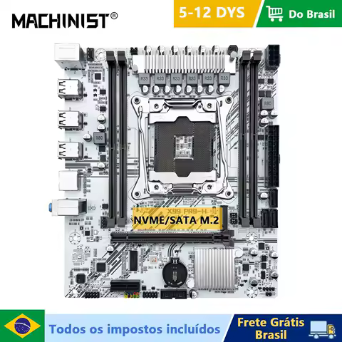 Placa-mãe MACHINIST X99 branca com suporte para memória DDR4 e processador Xeon E5 V3/V4 Slot LGA2011-3 NVME/SATA M.2