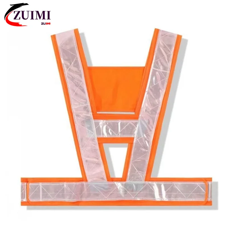 High Visibility Reflective Strips Multi-function Pockets Construction Traffic Control Survey Safety Vest A Shape Design