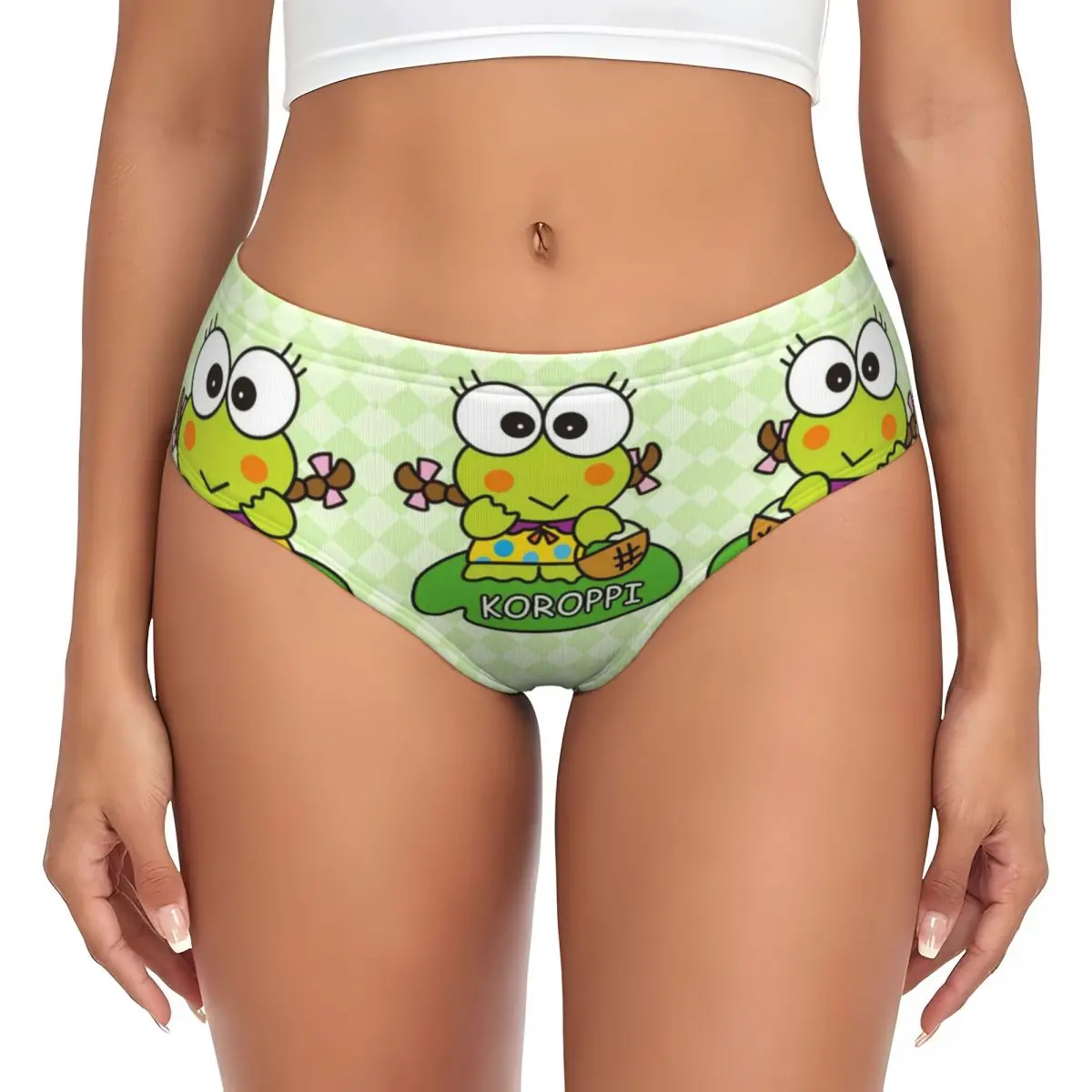 Custom Keroppi Brief Panties Women's Breathable Stretch Underwear