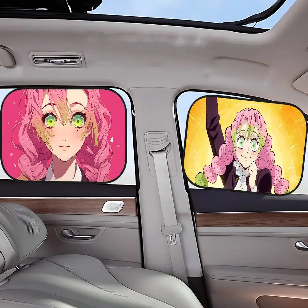 

Demon-N Slayer Kanroji MitsurS Side Window Sun Shade For Car Electrostatic Curtains Car Sun Protection Cover 99.9% UVR Blocking