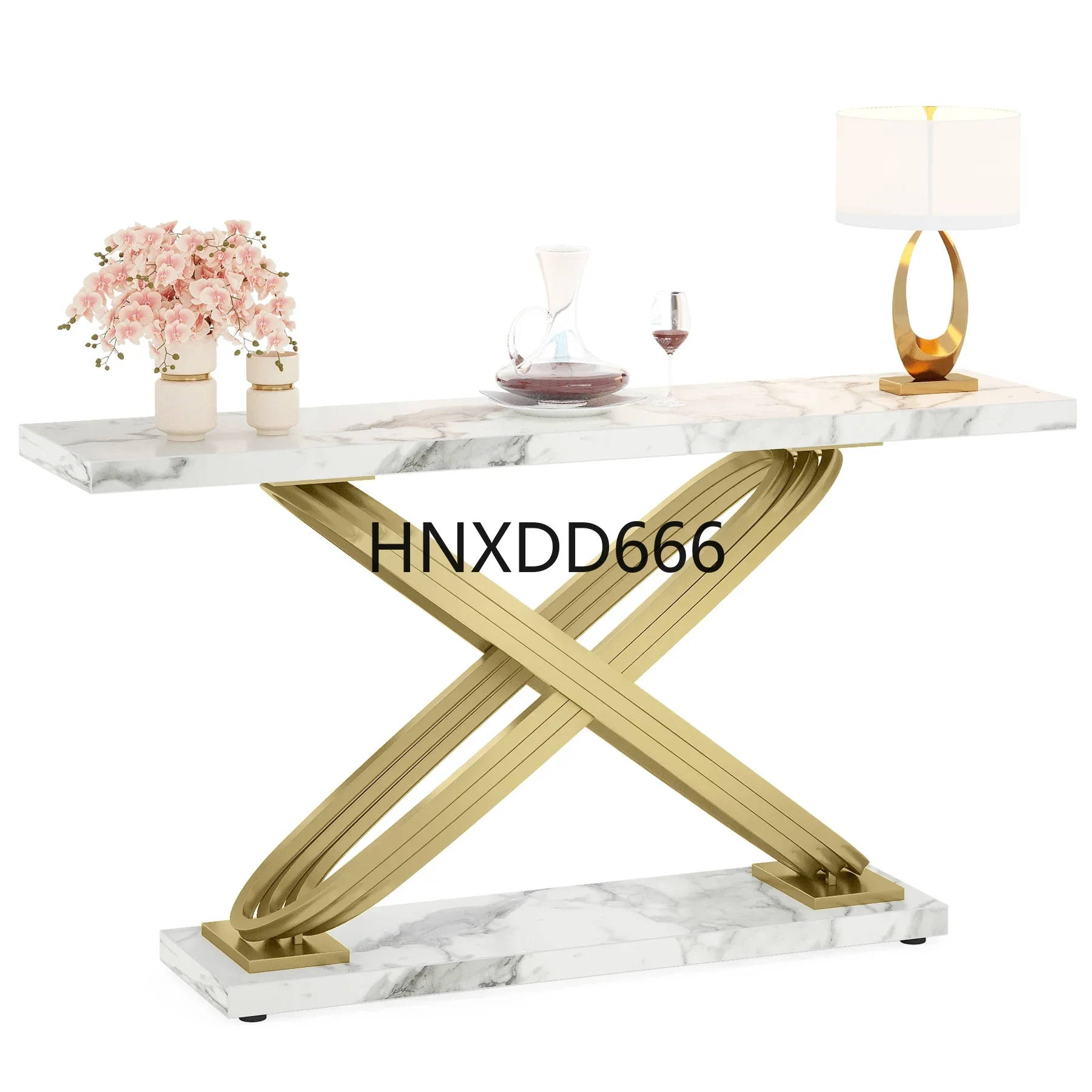 

Tribesigns 55 Inch Modern Console Table, Faux Marble Gold Entryway Table Behind Sofa Couch,