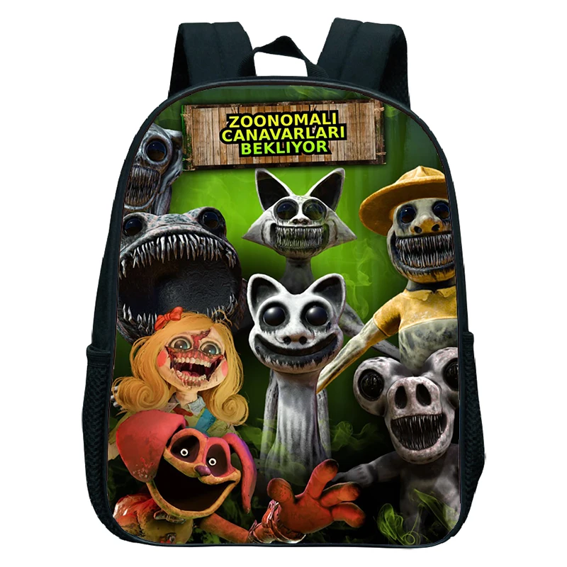 

Kids Kindergarten Bag Game Zoonomaly Printed Backpack 12 Inch School Bags for Preschool Boys Girls Bookbag Toddler Small Daypack